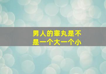 男人的睾丸是不是一个大一个小