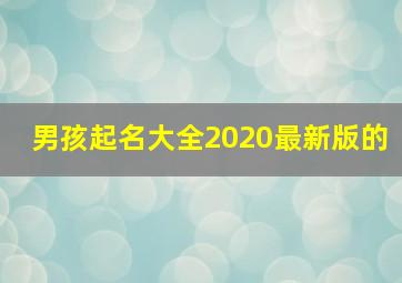 男孩起名大全2020最新版的