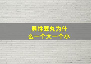 男性睾丸为什么一个大一个小