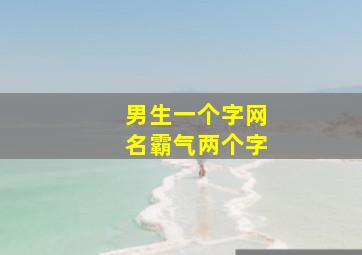 男生一个字网名霸气两个字