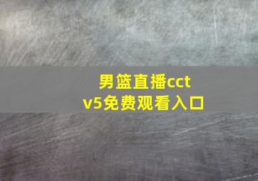 男篮直播cctv5免费观看入口