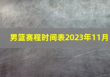 男篮赛程时间表2023年11月