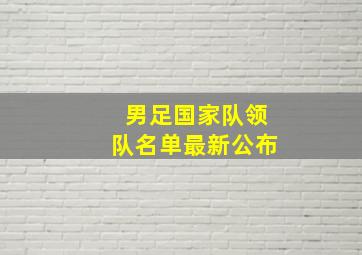 男足国家队领队名单最新公布