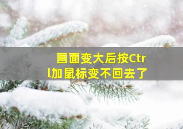 画面变大后按Ctrl加鼠标变不回去了