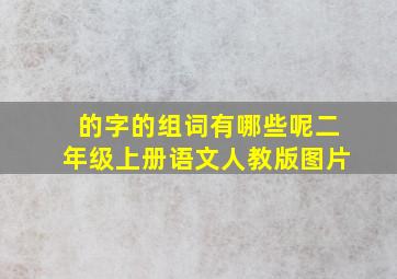 的字的组词有哪些呢二年级上册语文人教版图片