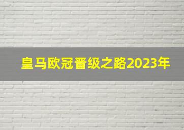 皇马欧冠晋级之路2023年