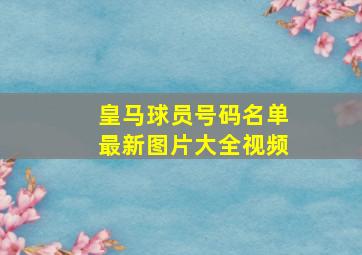 皇马球员号码名单最新图片大全视频