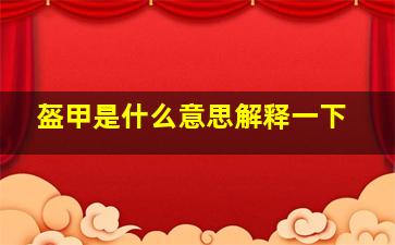 盔甲是什么意思解释一下