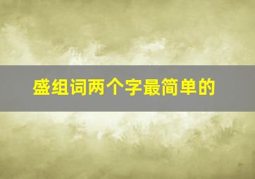 盛组词两个字最简单的