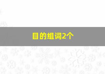 目的组词2个