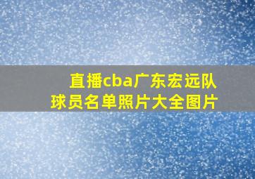 直播cba广东宏远队球员名单照片大全图片