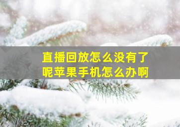 直播回放怎么没有了呢苹果手机怎么办啊