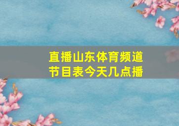 直播山东体育频道节目表今天几点播