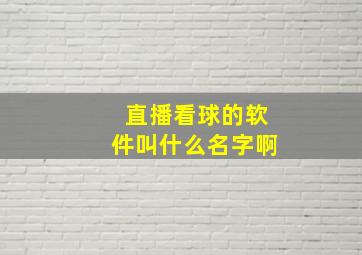 直播看球的软件叫什么名字啊