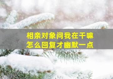 相亲对象问我在干嘛怎么回复才幽默一点