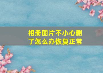 相册图片不小心删了怎么办恢复正常