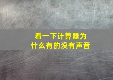 看一下计算器为什么有的没有声音