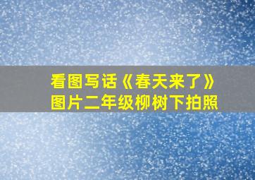 看图写话《春天来了》图片二年级柳树下拍照