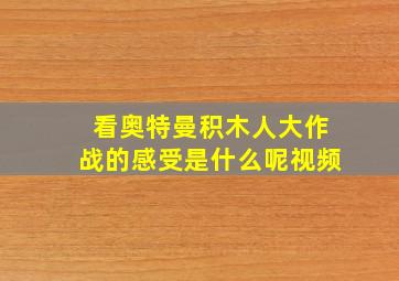 看奥特曼积木人大作战的感受是什么呢视频