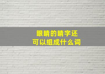 眼睛的睛字还可以组成什么词