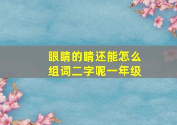 眼睛的睛还能怎么组词二字呢一年级