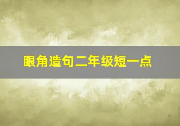 眼角造句二年级短一点