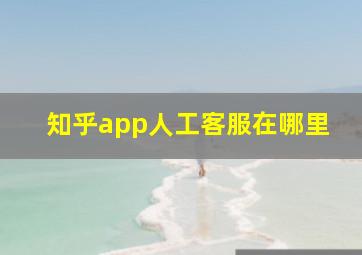 知乎app人工客服在哪里