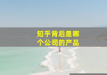 知乎背后是哪个公司的产品