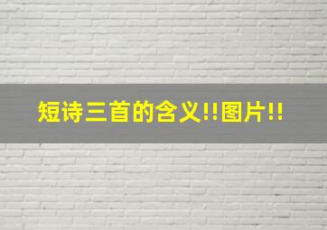 短诗三首的含义!!图片!!