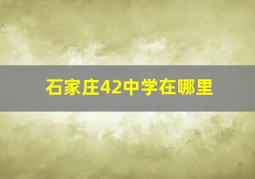 石家庄42中学在哪里