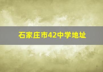 石家庄市42中学地址