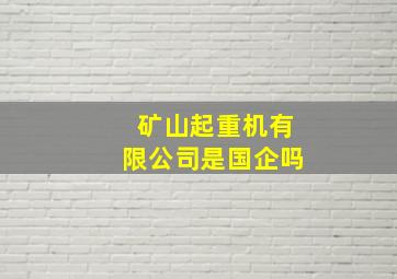 矿山起重机有限公司是国企吗