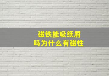 磁铁能吸纸屑吗为什么有磁性