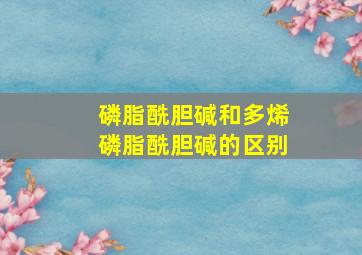 磷脂酰胆碱和多烯磷脂酰胆碱的区别