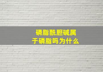 磷脂酰胆碱属于磷脂吗为什么