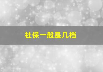 社保一般是几档