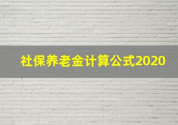 社保养老金计算公式2020