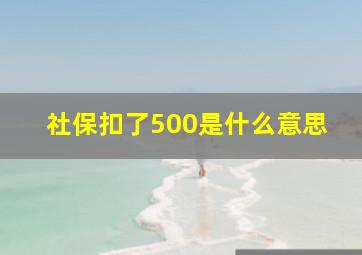 社保扣了500是什么意思