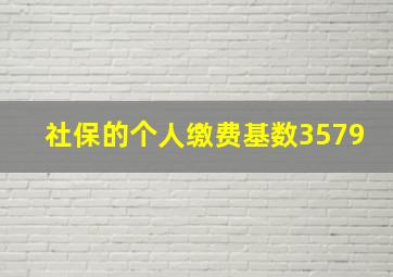 社保的个人缴费基数3579