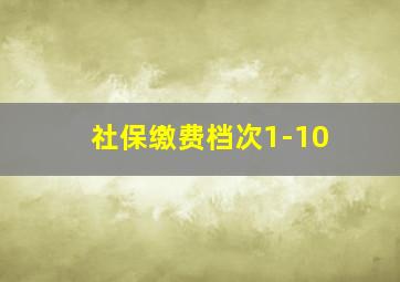 社保缴费档次1-10