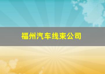 福州汽车线束公司