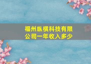 福州纵横科技有限公司一年收入多少