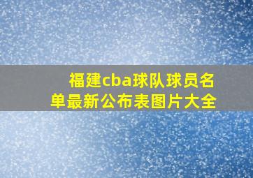 福建cba球队球员名单最新公布表图片大全