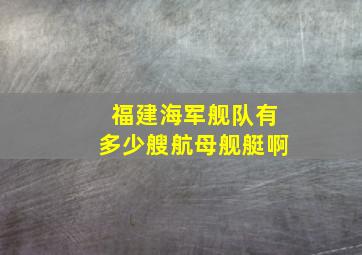 福建海军舰队有多少艘航母舰艇啊