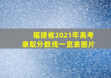 福建省2021年高考录取分数线一览表图片