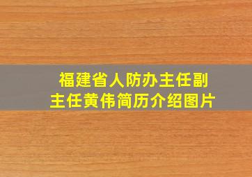 福建省人防办主任副主任黄伟简历介绍图片