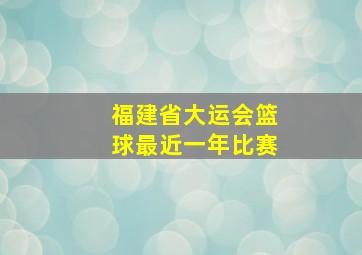 福建省大运会篮球最近一年比赛