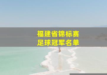 福建省锦标赛足球冠军名单