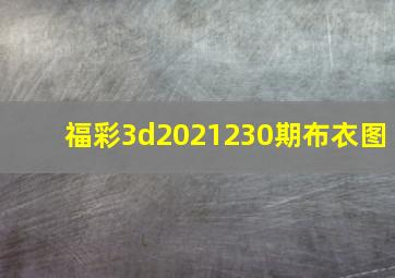 福彩3d2021230期布衣图