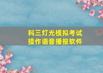 科三灯光模拟考试操作语音播报软件